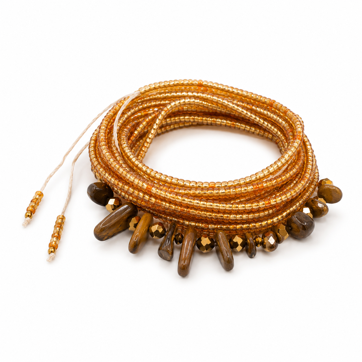 Natural Body Beads – Handmade Tie-On Waist Beads